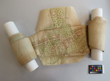 book and paper map scroll 2. Courtesy of the Thuringia State Archives, Photo by Tara Laubach, Zentrum für Bucherhaltung, Leipzig (2).JPG