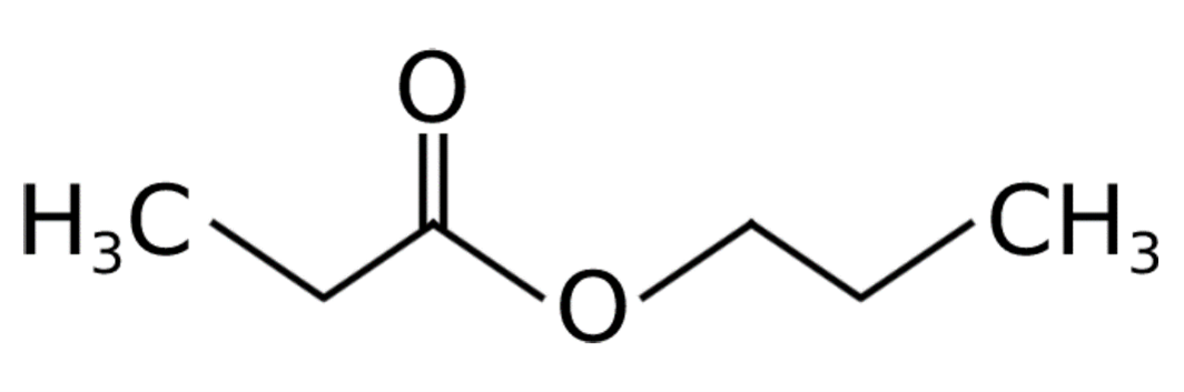 The structural formula for propyl propionate.png