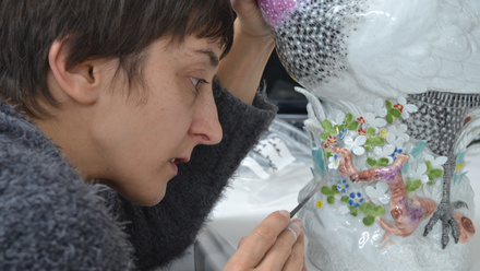 conservator Icon member Jasmina conserving ceramic credit Sarah Peek.JPG